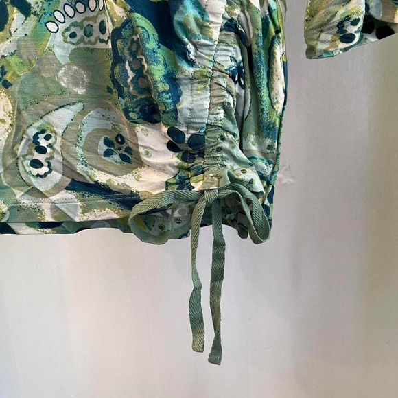 Multiples multicolor paisley print top blouse drawstring front tie waist size M - Picture 3 of 7